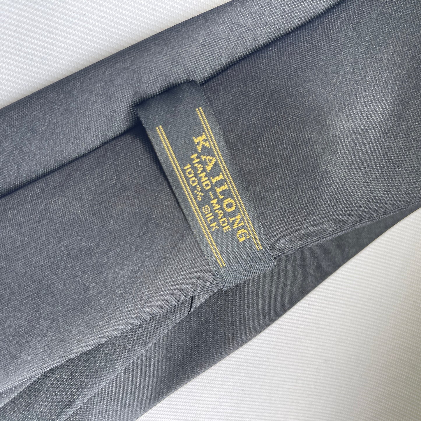 Kai Long Black Silk Necktie