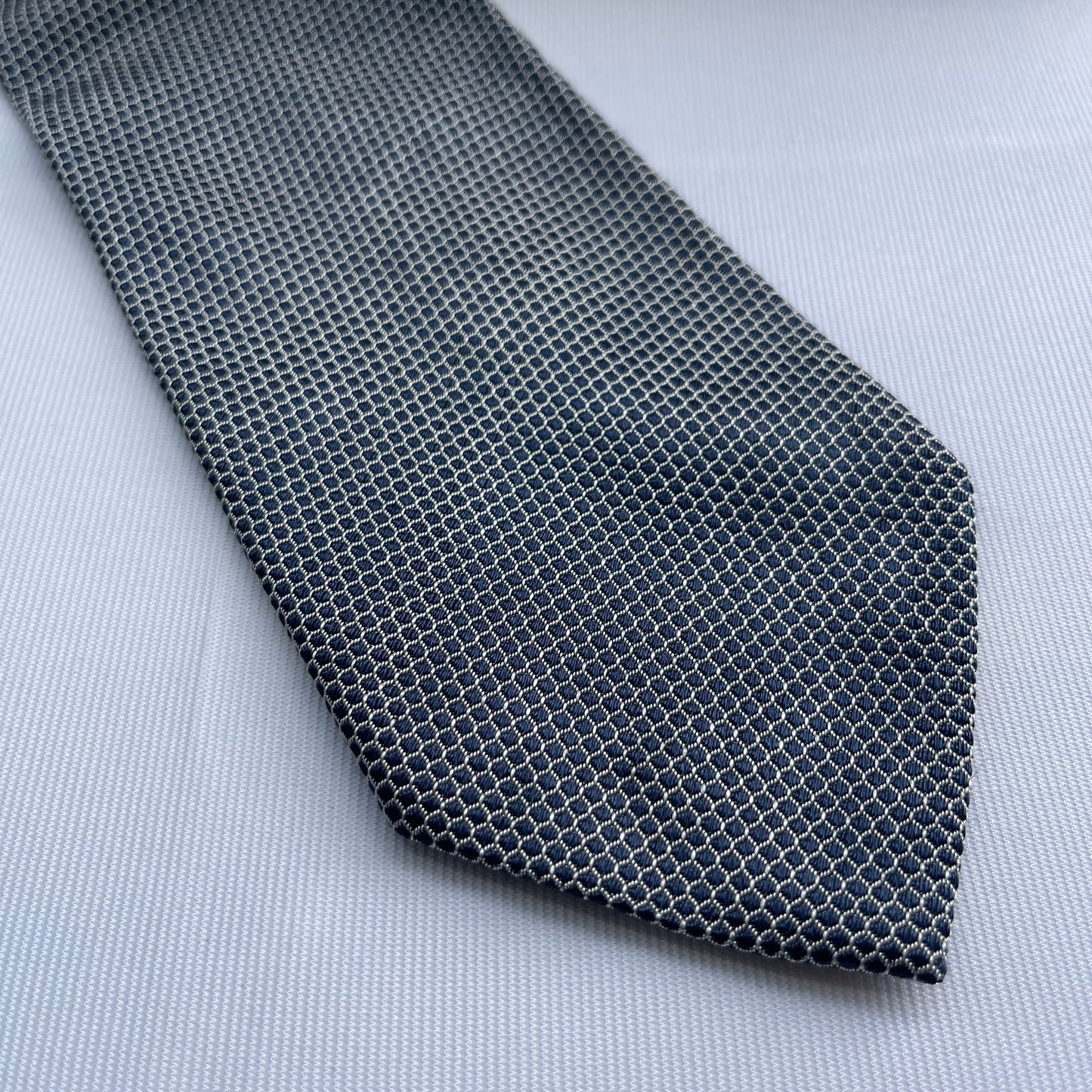 Vintage St. Dupont Silver/Black Geometric Neckties