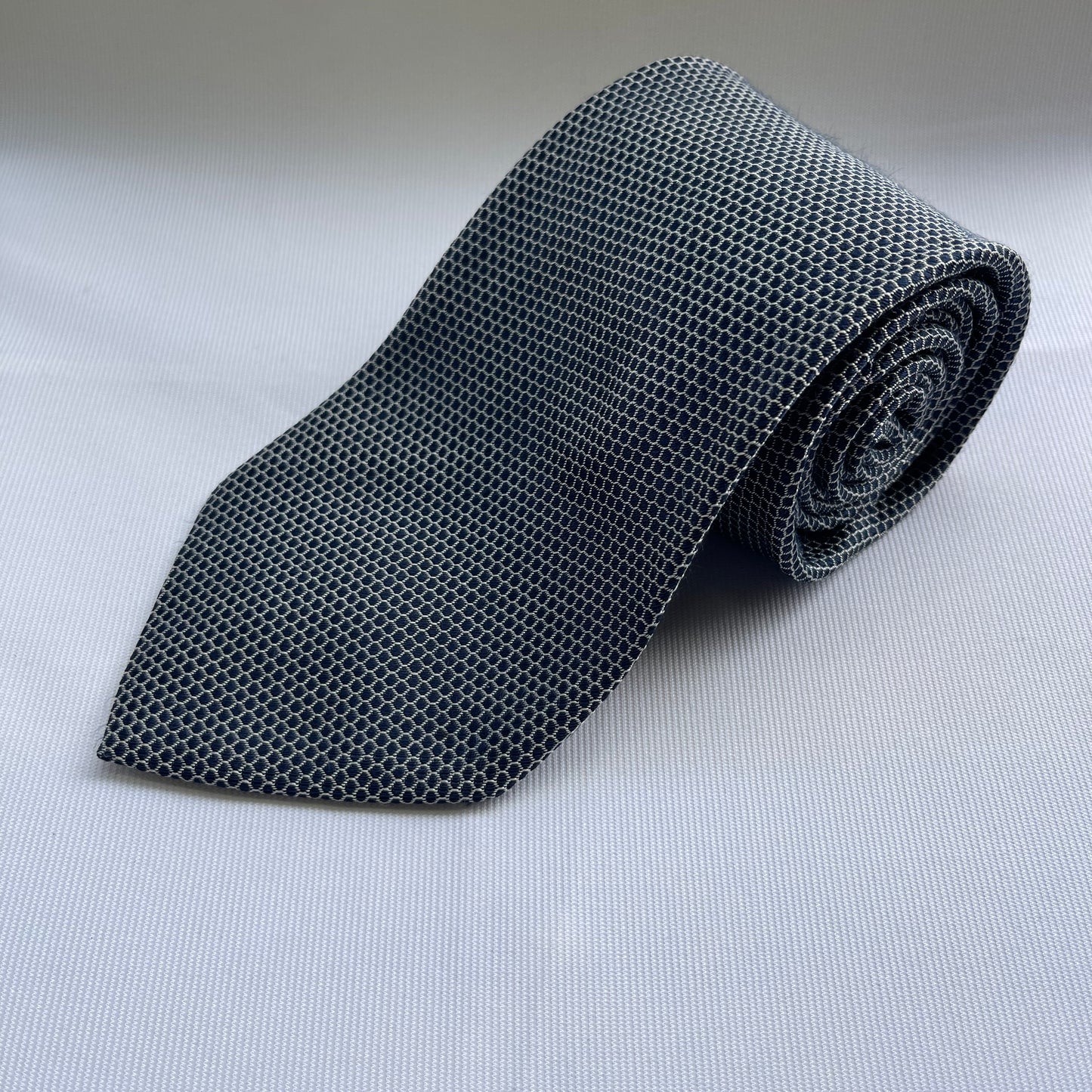 Vintage St. Dupont Silver/Black Geometric Neckties