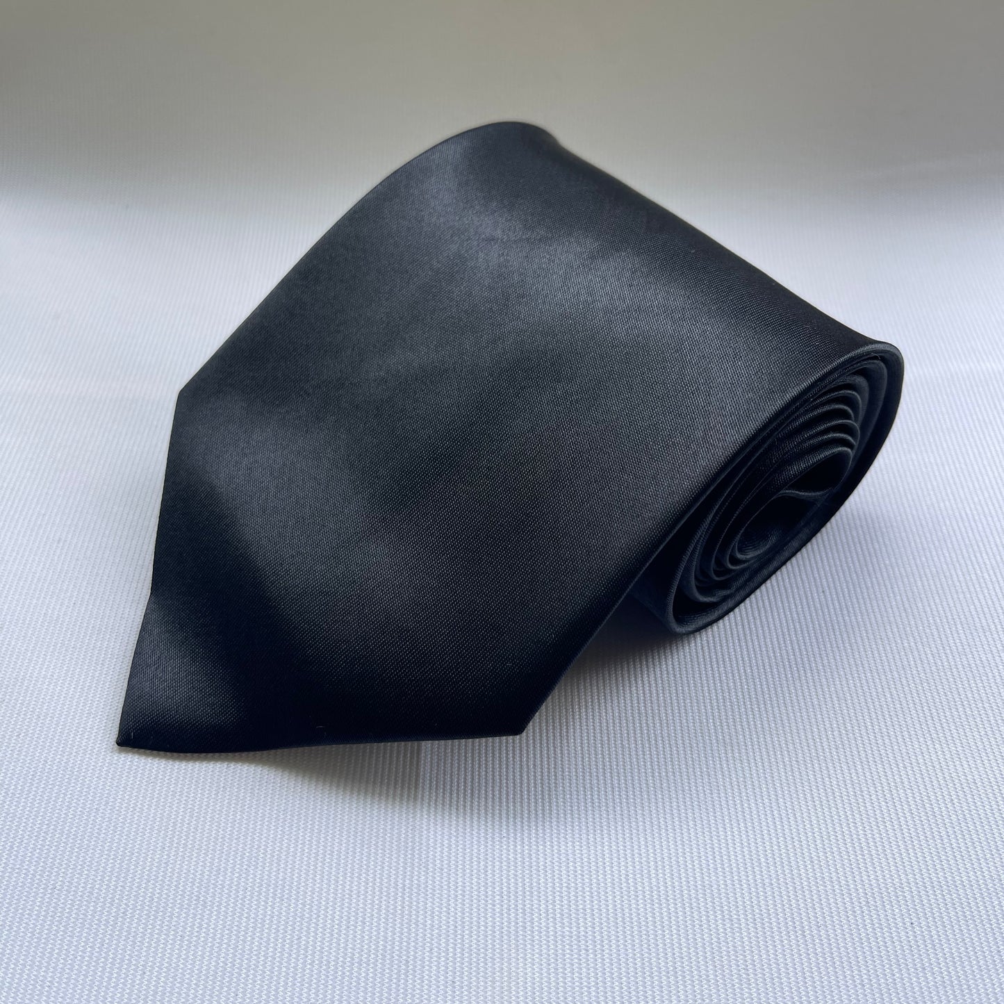 Kai Long Black Silk Necktie